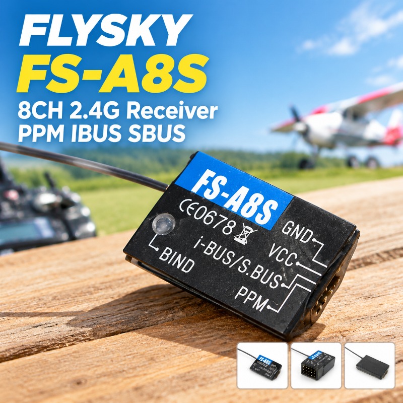FS-A8S 2.4G 8CH Mini RC Receiv - Drone Racing Receiver recension och pris